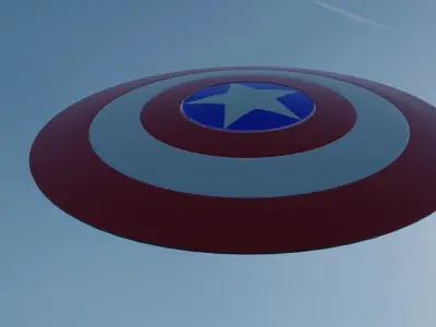 2 shied Collection captain america flying in sky 3D Model Pack