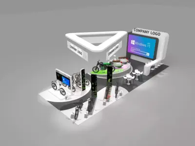 Electric bicycle exhibition 3D model