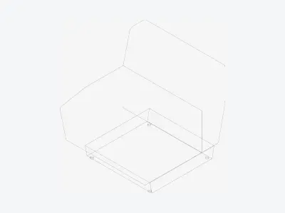 Seating - Contemporary - Blume - Closing - Back - Left Low-poly 3D model