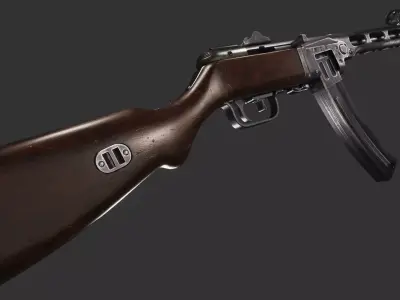 PPsH-41 Low Poly ak - rifle Low-poly 3D model