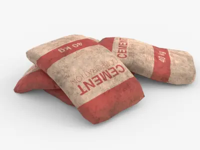 Cement Bags Low-poly 3D model