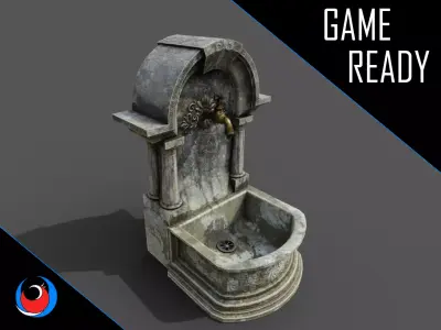 Fountain Type 2 Low-poly 3D model