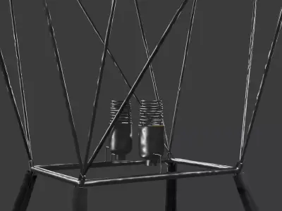 Yellow black  hot air balloon Low-poly 3D model