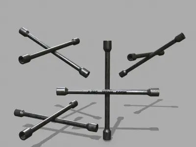 Lug Wrench Low-poly 3D model order