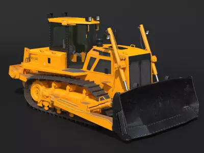 Generic Modern Bulldozer PBR 3D model