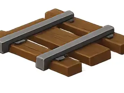 Miniature train track segment 3D model