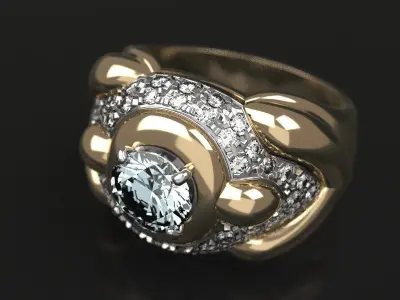 RETRO CAR Ring 3D print model