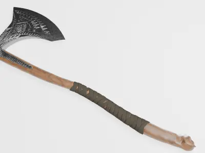 Battle Axe Free low-poly 3D model buy