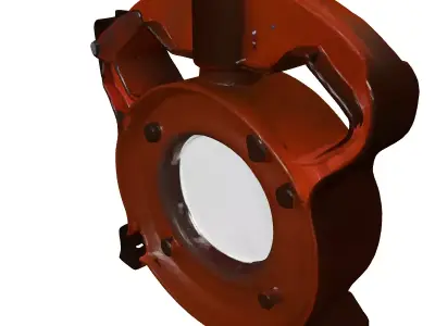 Rusty Industrial Pipe Clamp Valve 3D model