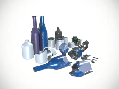 Glass Wine Bottle Storage Bottle with Lid Cap Low-poly 3D model