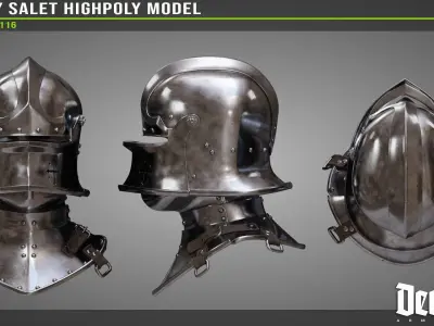 Fantasy Salet Highpoly model 3D model