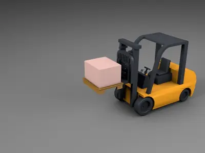 Fork Lift - Low Poly  Low-poly 3D model