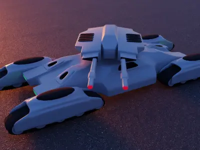 Futuristic tank 3D model purchase