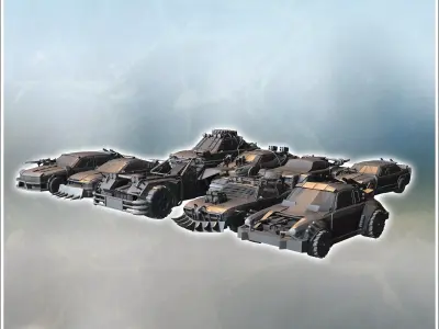 Set of post-apocalypse cars incl BMW 735i buggy  9 - Future Sci- 3D print model