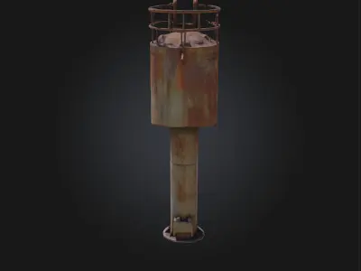 Rusty Silo Tower  Industrial Decay with Rural Character 3D model