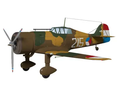 fokker D-XXI 3D model