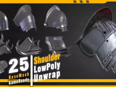 25 Shoulder Base mesh Low-poly 3D model