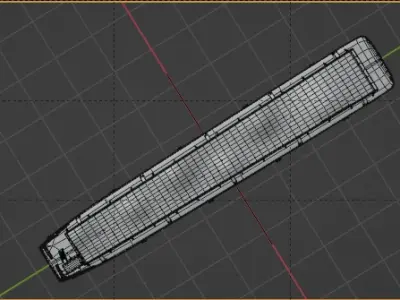Barge Ship Low-poly 3D model