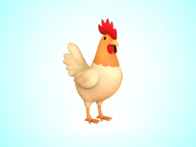 Cartoon Chicken Cute 01 Low-poly 3D model