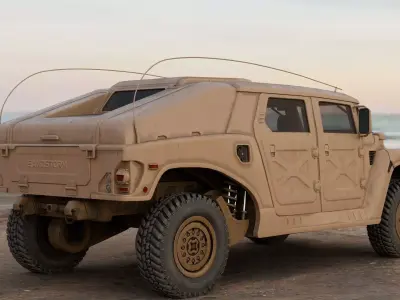 Military Vehicle Humvee HMMWV Concept Coyote Color 3D model
