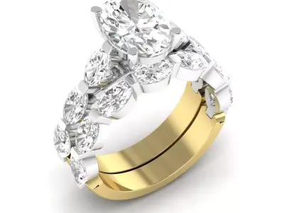 wedding ring set 3D model