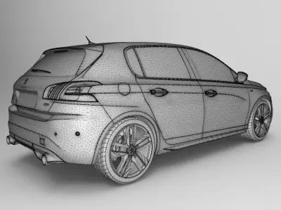 Peugeot 308 GTI 2017 3D model