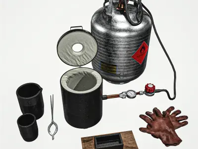 Propane Melting Furnace Kits Low-poly 3D model