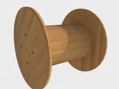 Cable reel Free low-poly 3D model
