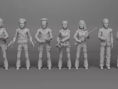 The Team America Military Outfit plus two characters pack 3D print model