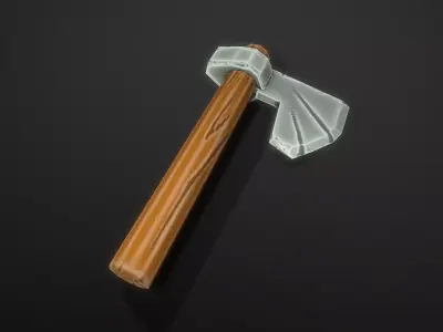 Stylized Axe Low-poly 3D model shop