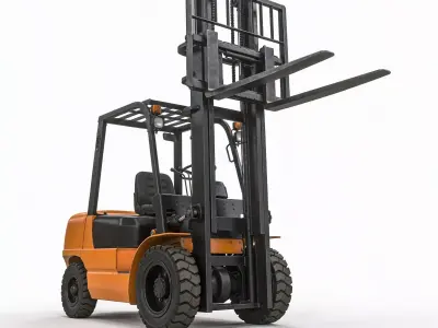 Industrial Warehouse Forklift 3D Model Low-poly 3D model