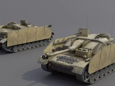 Sturmgeschutz IV StuG IV Assault Gun Low-poly 3D model