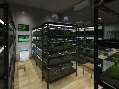 Shrimp room Aquarium 3D model