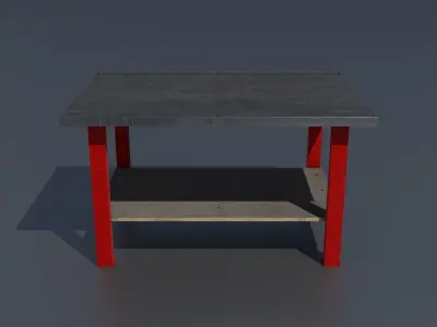 Workshop worktable small PBR  3D model