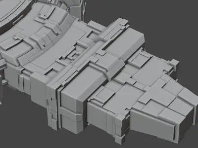 Sci-Fi Space Station 3D model 3