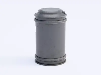 Sci-Fi Industrial Cylindrical Trash Bin - Dirty and Clean Pack Low-poly 3D model