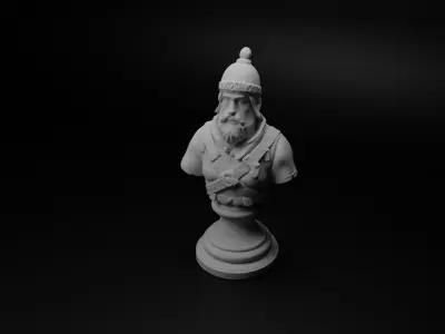 Medieval Catapult Operator Bust Chess 3D print model buy