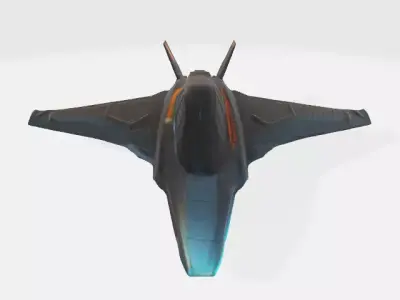 futuristic aircraft Low-poly 3D model