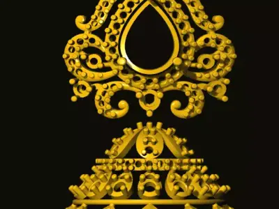 jumka gold ornament 3D print model