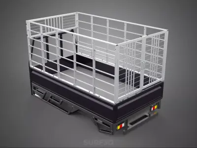 CAGE ENCLOSURE PICKUP FLAT DECK TRUCK CARGO BED FRAME REAR BODY 3D model