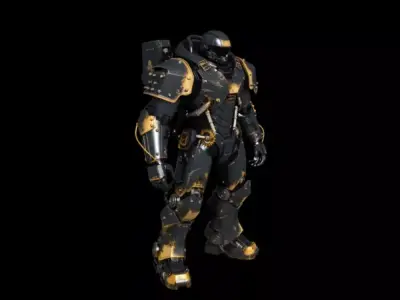 Steel mecha mecha warrior 3D model purchase