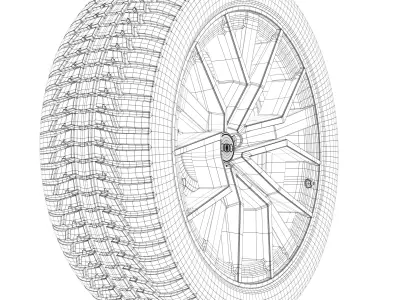 Wheel Low-poly 3D model by XP009