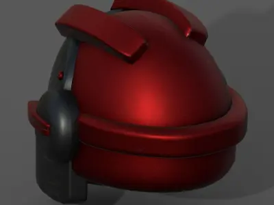 Helmet scifi military combat 3d model low poly  Low-poly 3D model 2