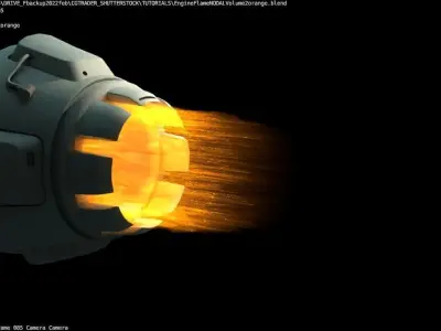 Jet Engine Flames Blender Cycles Nodes Only 3D model