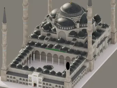 Camlica Camii Mosque 3D Model 3D model