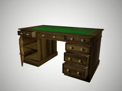 Antique desk Low-poly 3D model