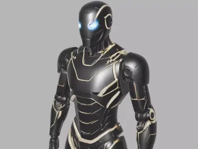 Black Gold Sci Fi Superhero Armor 3D model