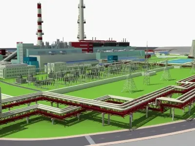 Coal Power Plant 3D model