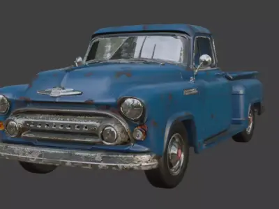 Old Pickup Truck 3D Model 3D model