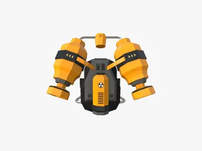 Jetpack Low Poly F01 - SciFi Character Design Low-poly 3D model